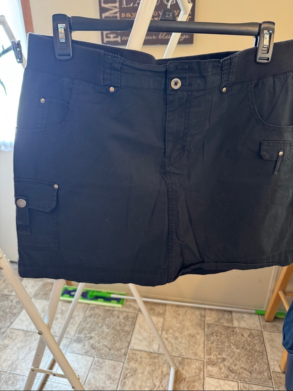 Lane Bryant Black Mini Skort with Cargo Detail